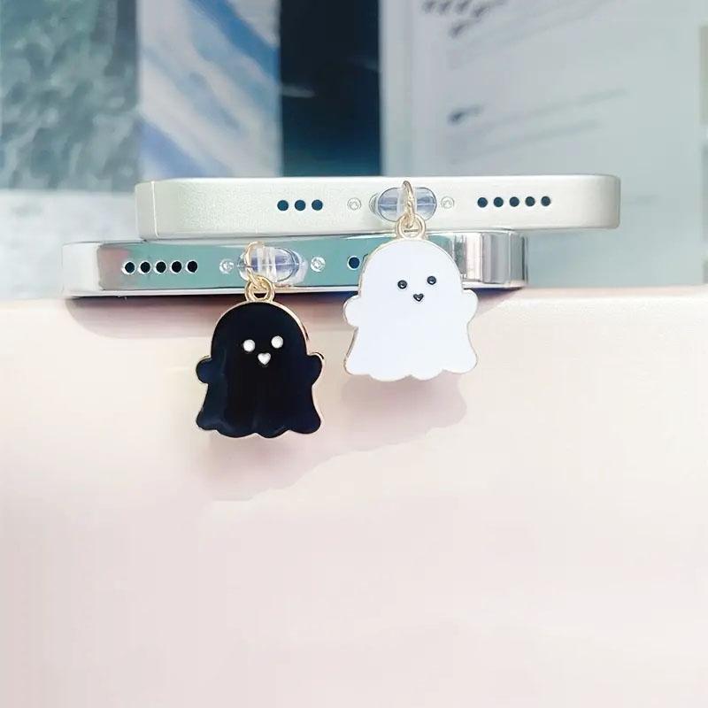 Cute Ghost Design Phone Dust Plug, 1 Count Phone Dust Plug Charm, Phone Accessories for iPhone & Samsung Galaxy Type-C Interface