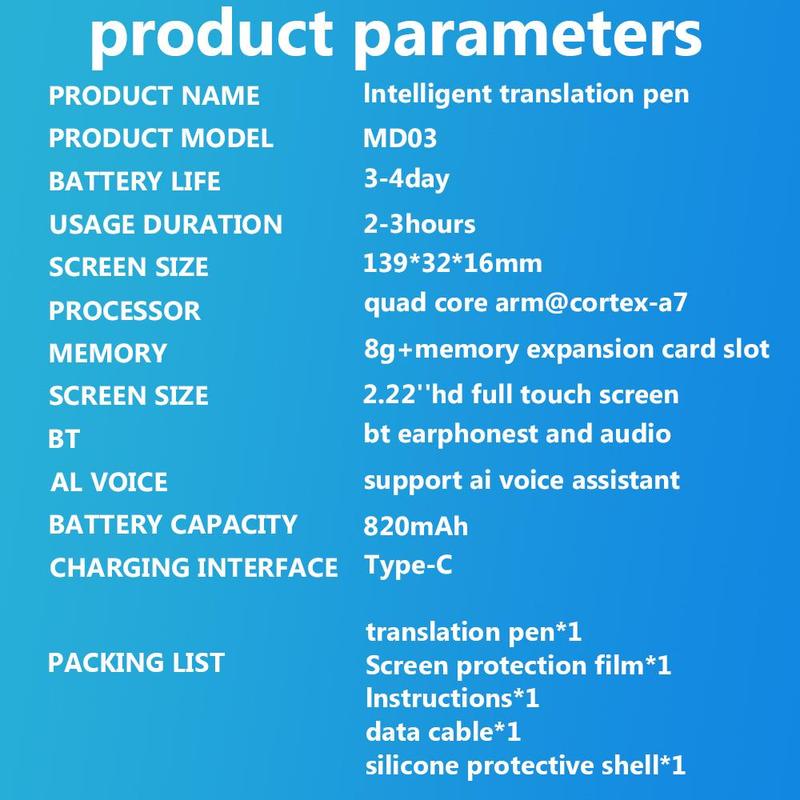 Christmas Gift, Professional Translation Pen with 134 Languages Two-way Translation, Supports 60 Languages Online Scanning & 10 Languages Offline Scanning