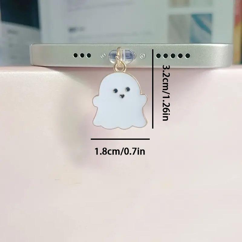 Cute Ghost Design Phone Dust Plug, 1 Count Phone Dust Plug Charm, Phone Accessories for iPhone & Samsung Galaxy Type-C Interface