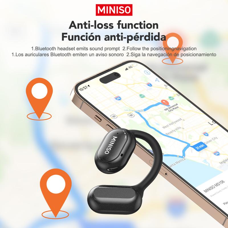 MINISO X30 AI  Headphones Open Free Wireless Translation Bluetooth Earbuds For Listening To Music & Calling, Support 135 Languages Bluetooth Translation & Meeting Summary Wireless Headphones