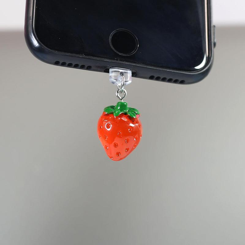 Cute Strawberry Peach Design Phone Dust Plug (1 Count), Creative Phone Dust Plug, Phone Accessories for iPhone & Samsung