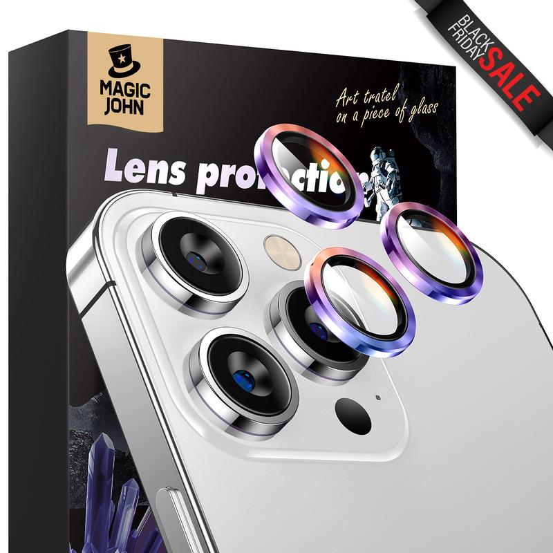 MAGIC JOHN iPhone Camera Lens Protector Ultra-Clear Scratch-Resistant Easy to Install