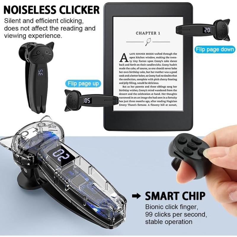 New ProductNew TIK Tok eBook Bluetooth Remote Page Turner, Rechargeable Smart Scroll Ring Click Controller, Compatible with iOS and Android (Black) Free One Clicker