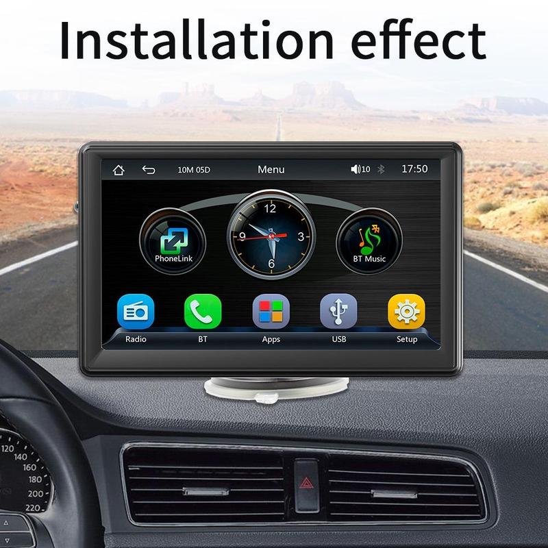 7-Inch Car MP5 Player, Portable Car MP5 Player with Android AUTO & Apple CarPlay & FM Transmission Function, Car Electronics Accessories, Automotive Electronic Accessories