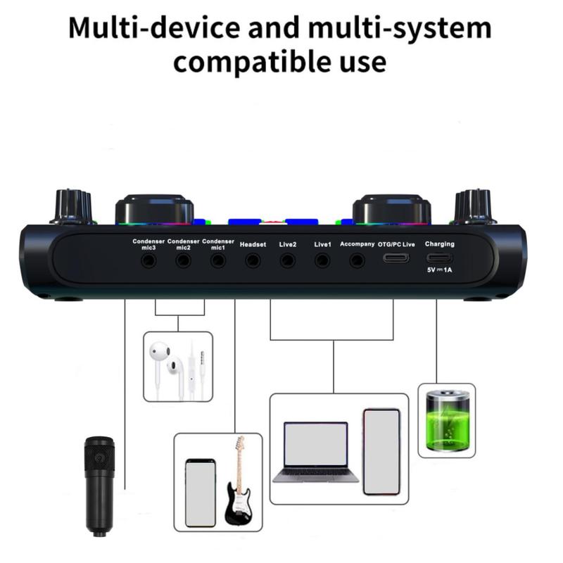 Professional Podcasting Equipment Bundle, USB Rechargeable Condenser Microphone with Voice Changer, Studio Equipment for Live Broadcast & Streaming Singing