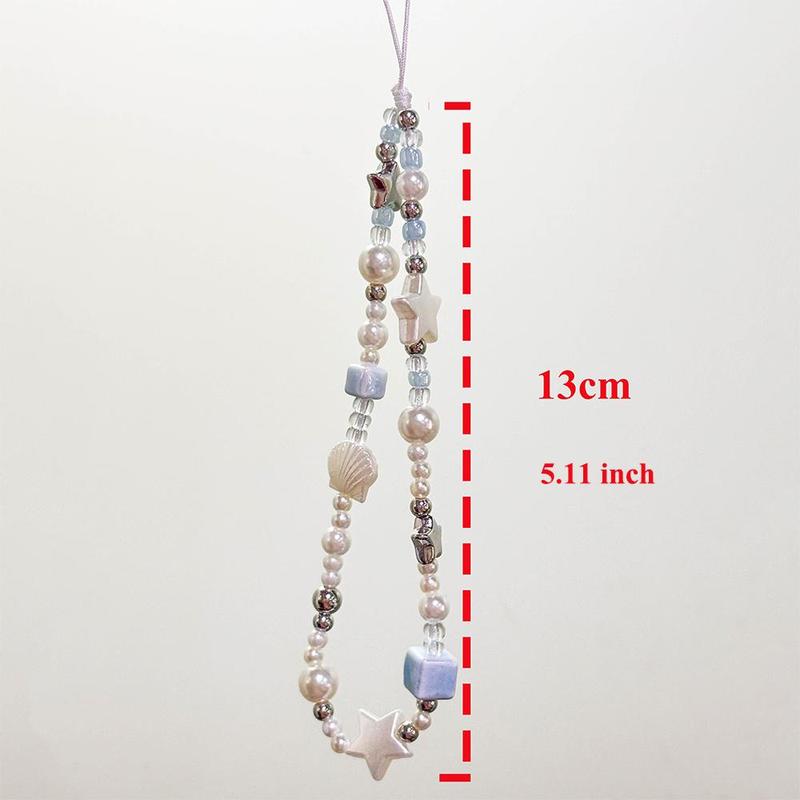 Cute Starfish Design Phone Chain, Beaded Phone Lanyard, Phone Strap for Women & Girls, Fashion Phone Accessories for Daily Use