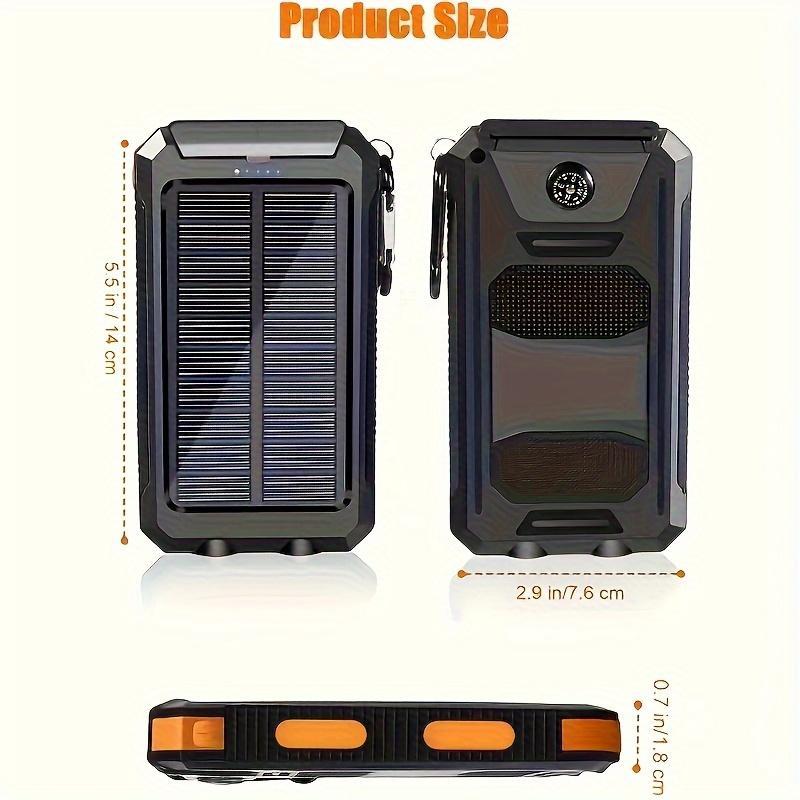 Portable Solar Power Bank, 1 Count 8000mAh Solar Charger with Double Bright LED Flashlight, Multifunction Power Banks for Outdoor Camping