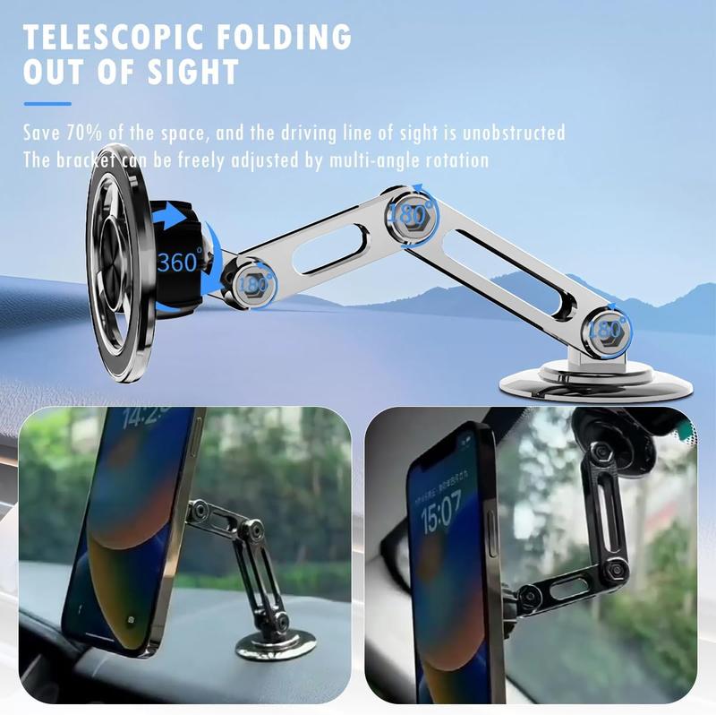 [50%OFF, Summer Sale] 360°Free Rotatim Magneticon Car Phone Mount, Aluminu Holder for iPhone 12 13 14 15 and Samsung, with 2 Magnet Attractors, Stick-on Style for Any Smooth Surface, 50% OFF - Stand Smartphone Accessories Cellphone