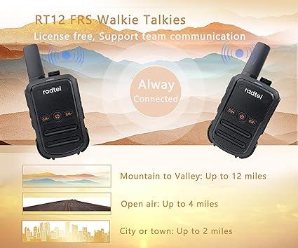 Radtel RT12 Walkie Talkies for Adults Rechargeable 2 Pack, Long Range Handheld FRS Two Way Radio 16CH Handsfree VOX for Camping Hiking