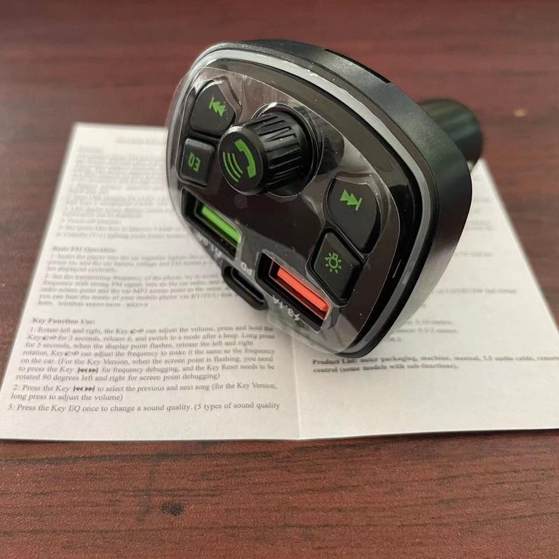 Wireless Car MP3 Player, 1 Count PD USB Type C Car Charger, Car FM Transmitter, Wireless Hands Free MP3, Dual USB Port PD Charging