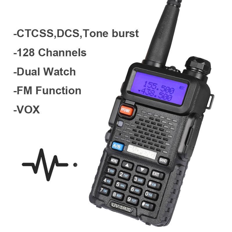 BAOFENG Baofeng UV-5R Two Way Radio Walkie Talkie, Dual Band 144-148 420-450Mhz Walkie Talkie, 1800mAh Li-ion Battery & Earpiece, Portable Handheld Walkie Talkie