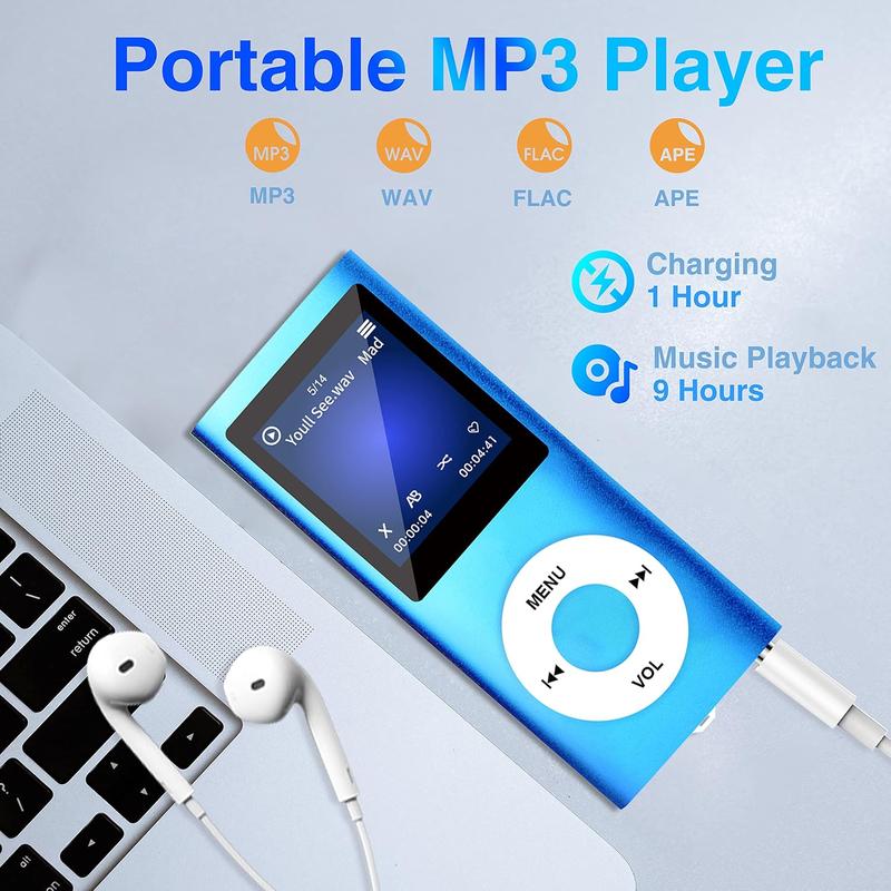 Portable MP3 Player with Bluetooth 5.0,32GB SD Music Player,Walkman MP3 Player with Headphone Video Voice Record FM Radio Photo Viewer E-Book Reader,Ideal for Walking,Running,Gift Choice