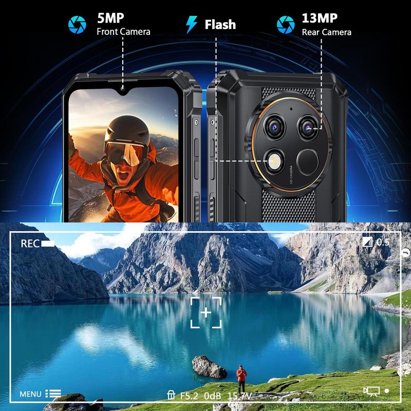 OUKITEL WP28S rugged mobile phone - Android 14, octa-core 16GB+ 128GB expandable 1TB, 10600mAh battery IP68 waterproof mobile phone, 6.52-inch screen, 4G dual SIM card, NFC, OTG, GPS (supports T-Mobile)