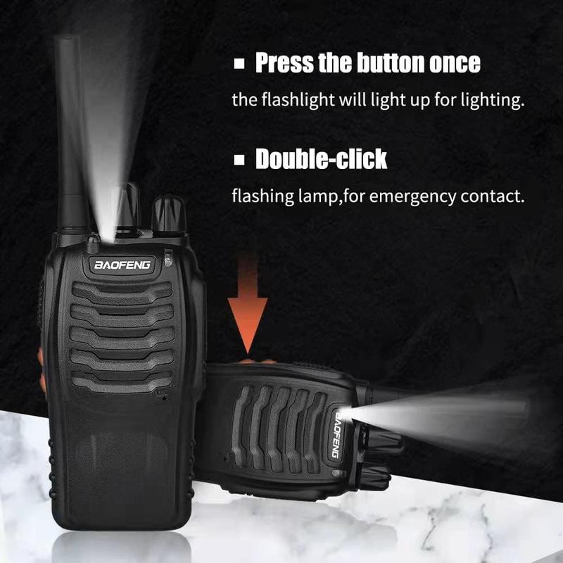 2pcs 88A 5W Dual Band Ham Radio Handheld Long Range Radio Walkie Talkie, 1500mAH 10KM FRS Frequency Dual Standby Dual Display 5W Handheld Two Way Radio Walkie Talkie Black, outdoor organizer high capacity battery radio Adult(5W Full Kits)