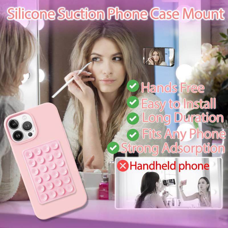 Suction Phone Case Mount, 2Pcs Silicone Phone Suction Grip Anti-Slip Hands-Free,Sticky Cellphone Grip,Sticky Phone Grip for Videos & Selfies