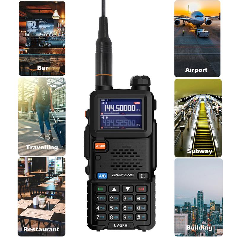 BAOFENG UV-5RH (5RM)GMRS Handheld Radio Long Range Rechargeable 999 Channels GM-5RH Walkie Talkies with GMRS Repeater Capable,NOAA Weather Receiver,Copy Frequency,Support Chirp Audio Charging Communication Durable Communication Durable