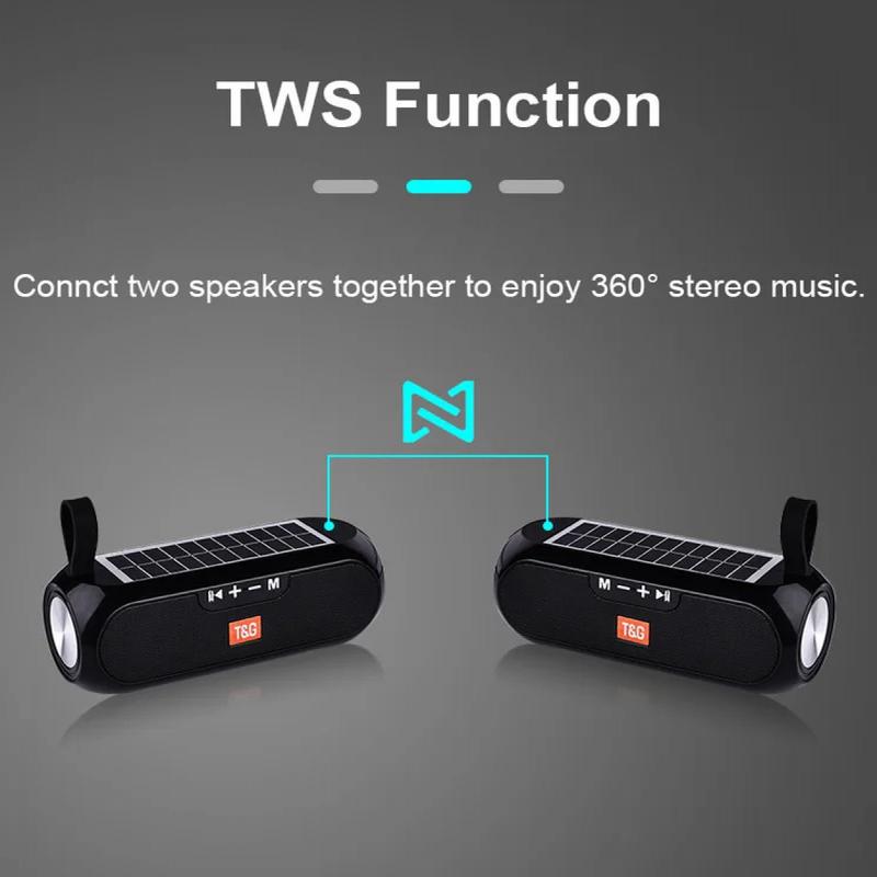 12000mAh Bluetooth Column Speaker Solar Power Bank Portable TWS Hifi Stereo Music Box Wireless Boombox Loudspeaker Outdoor Caixa De Som