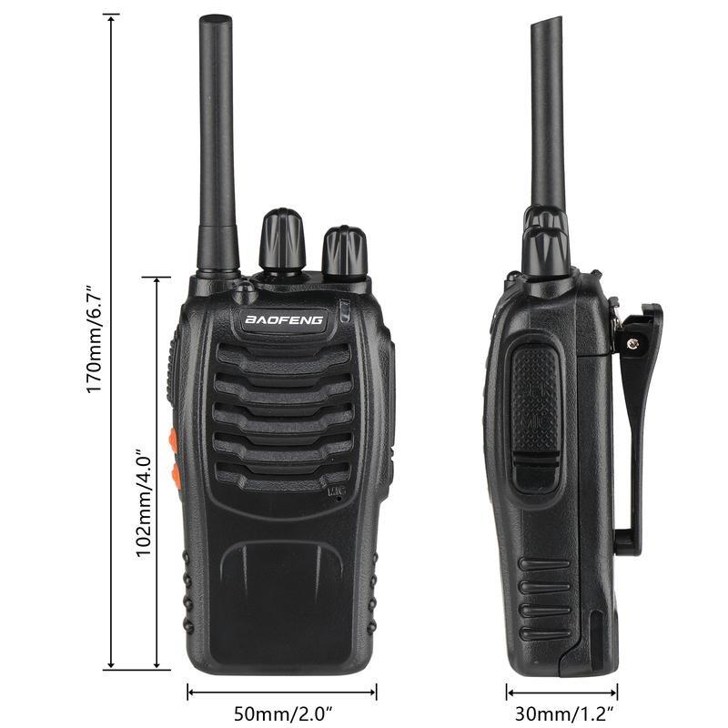 2pcs 88A 5W Dual Band Ham Radio Handheld Long Range Radio Walkie Talkie, 1500mAH 10KM FRS Frequency Dual Standby Dual Display 5W Handheld Two Way Radio Walkie Talkie Black, outdoor organizer high capacity battery radio Adult(5W Full Kits)