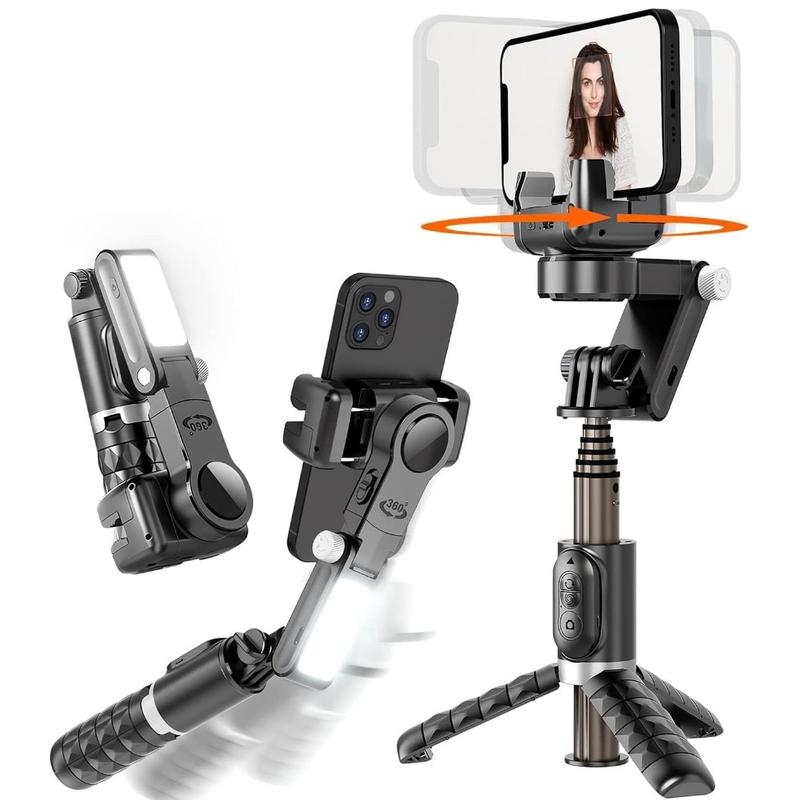 Gimbal Stabilizer for Smartphone,KOSCHEAL 2-Axis Auto Face Tracking Selfie Stick for iPhone,360°Rotation with Remote for Android and iPhone,Ideal for Vlogging,YouTube,TikTok Video Recording