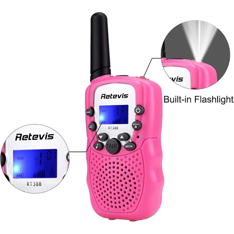 Walkie Talkies for , Toys Long Range 2 Way Radio, Walkie Talkie for Birthday Gifts Outdoor Camping Family Trip(Pink 1 Pair).Safety light Clear calls  Easy to operate   Christmas gift