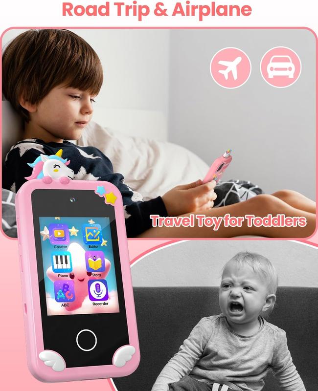 32G Kids Smart Phone, for Girls Boys 3-8 Year Old, Pretend Play Phone Kids Camera Music Player Learning Toy, Christmas Birthday Gifts, 2.8