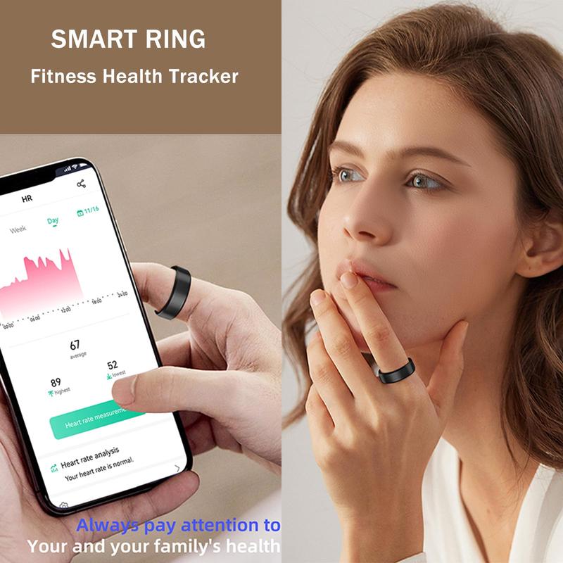 PIIY New Upgrade2.0 Smart Ring,Health Tracker for Women & Men,IP68 Waterproof Fitness Tracker,7-Day Battery Life Activity & Sleep Tracker Heart Rate Monitor Care for faimilies Remote camera,Health Rings for Gift,Compatible with iOS&Android,Smart Wearables