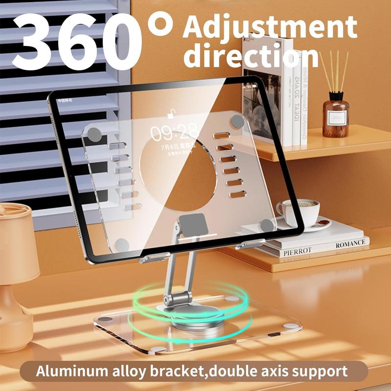 Foldable iPad Stand Tablet Stand for Desk, Adjustable Desktop Tablet Holder, Portable iPad Holder 2024 iPad 10th Generation Accessories for Home Office Kindle 2024 iPad Pro Mini 4-15.5