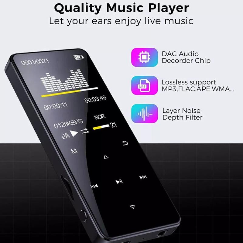 Support 128GB MP4 MP3 Player Bluetooth Lossless Music FM Radio Recorder Sport