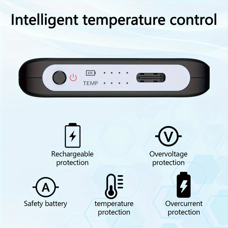 2 Pcs 5000mAh 5V 2.1A Rechargeable Battery Pack with DC and USB Output Ports for Heated Sock, Gloves, and Vest - Portable Power Bank