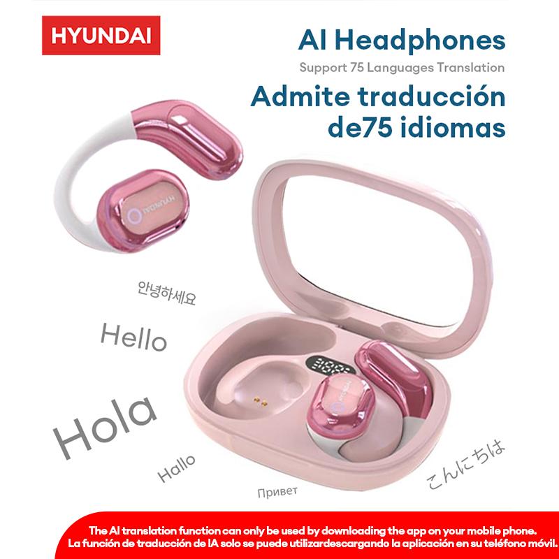 HYUNDAI Y16 Open Free Wireless Bluetooth Earphones For Listening To Music & Calling, Support 75 Languages Bluetooth Translation & Meeting Summary Function Headphones