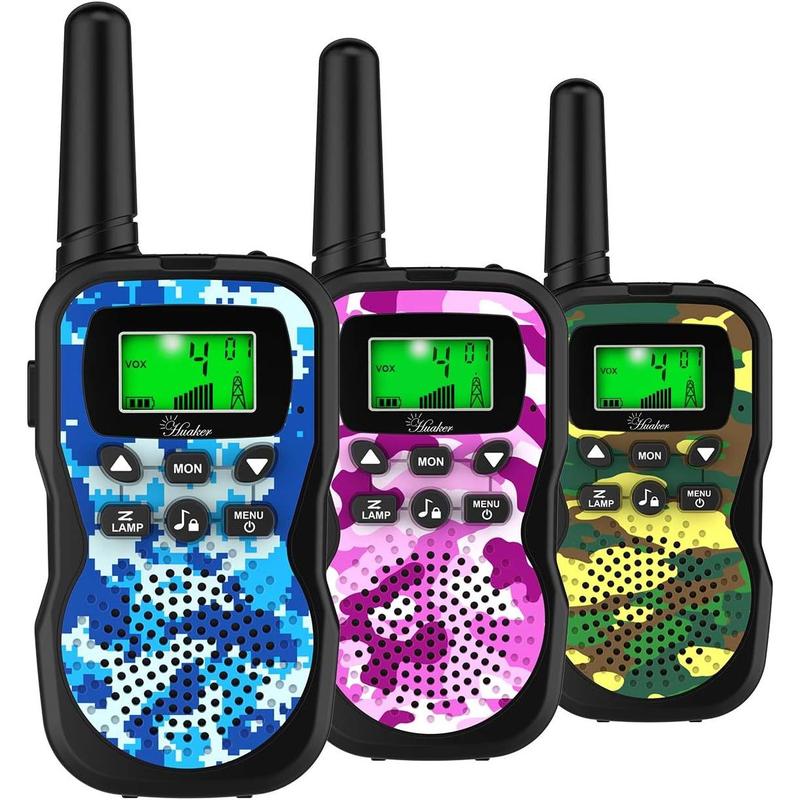 Kids Walkie Talkies,3 Pack 22 Channels 2 Way Radio Toy with Flashlight and LCD Screen,3 Miles Range Walkie Talkies for Kids Outside Adventures, Camping, Hiking