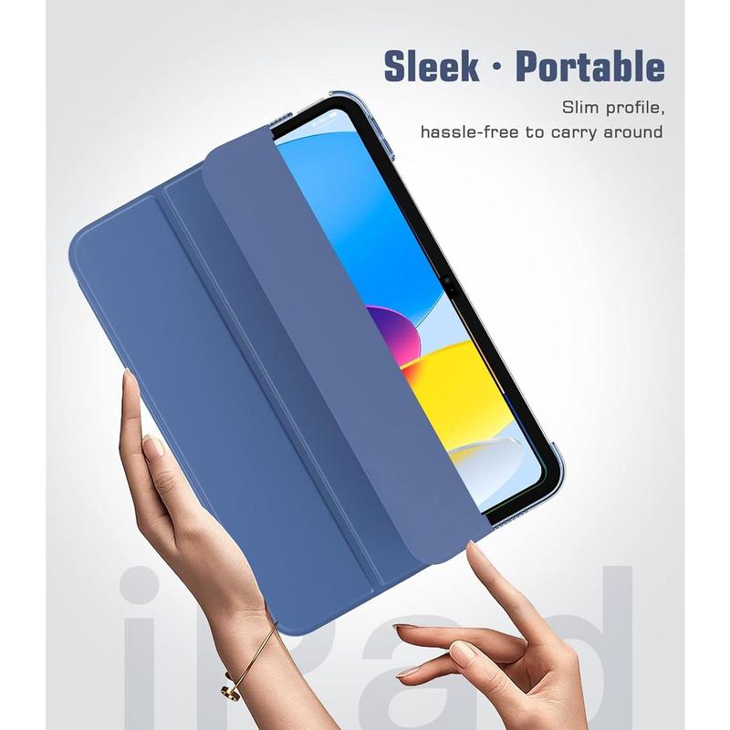 Case for iPad 10th Generation Case , Slim Stand Cover for iPad 10th Gen 10.9 inch, Support Touch ID, to Wake Sleep Smart Shell with Translucent Back, fit iPad 10 Case, Abyss Blue