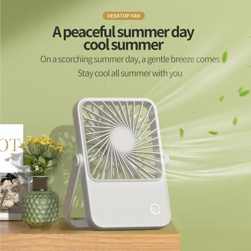 [Free! ship] Cooling Desk Fan 3 Speed Adjustable with 360 Tilt Folding Table Fan USB Rechargeable Desktop Fan, Summer Portable Fan, Strong Wind Small Personal Fan,  USB-C Corded Powered Mini Fan for Office Desktop Bedroom, Household Appliances