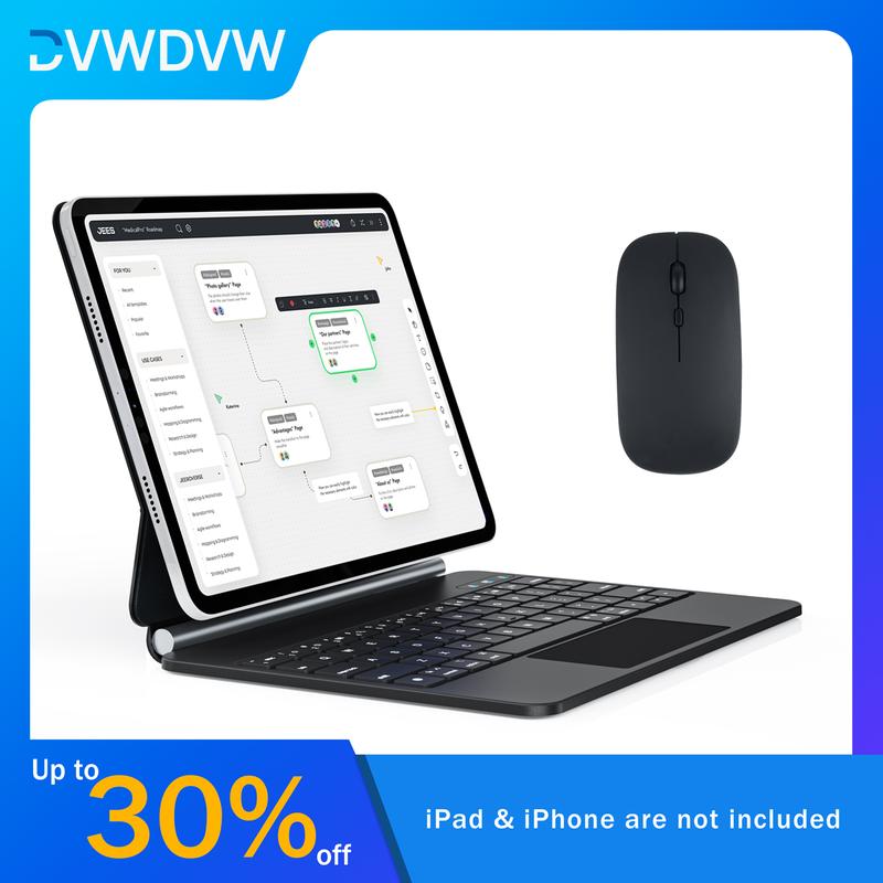 Free Mouse for black friday ,DVWDVW Keyboard Case for iPad Air 5th 4th Gen and iPad air 2024(M2) 11