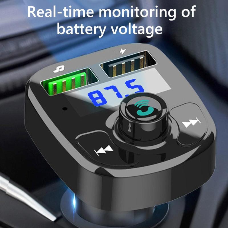 Wireless FM Transmitter, Car Music MP3 Player Support TF Card USB Flash Drive Playback, Handsfree Calling USB Car Charger, Car Electrical Appliances