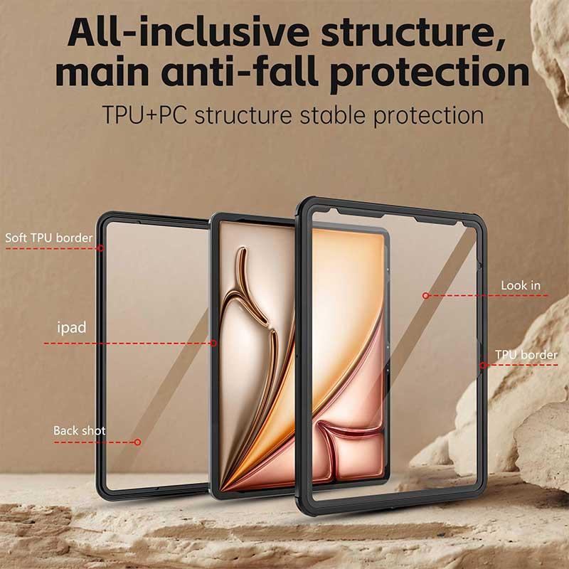 Waterproof Tablet Case, 1 Count Shockproof Tablet Protective Cover, Anti-scratch Tablet Protector for iPad Air 6th Generation 2024, iPad Pro 12.9