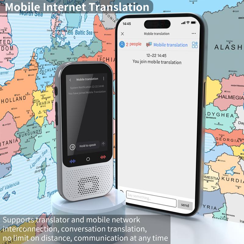 Language Translator Device No WiFi Needed, Portable AI Voice Translator with ChatGPT, Supports Two-Way Real-Time Translation in 138 Languages, Instant AI Translation Device with Offline and Photo Translation, Ideal for Travel, Business, and Learning