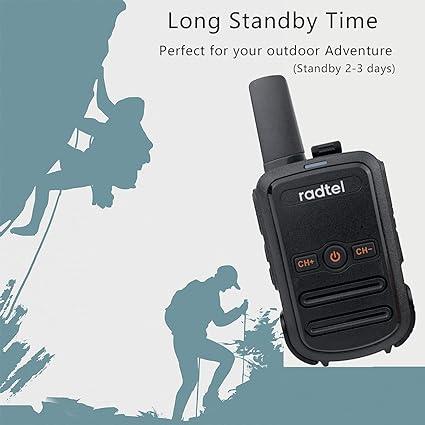 Radtel RT12 Walkie Talkies for Adults Rechargeable 2 Pack, Long Range Handheld FRS Two Way Radio 16CH Handsfree VOX for Camping Hiking