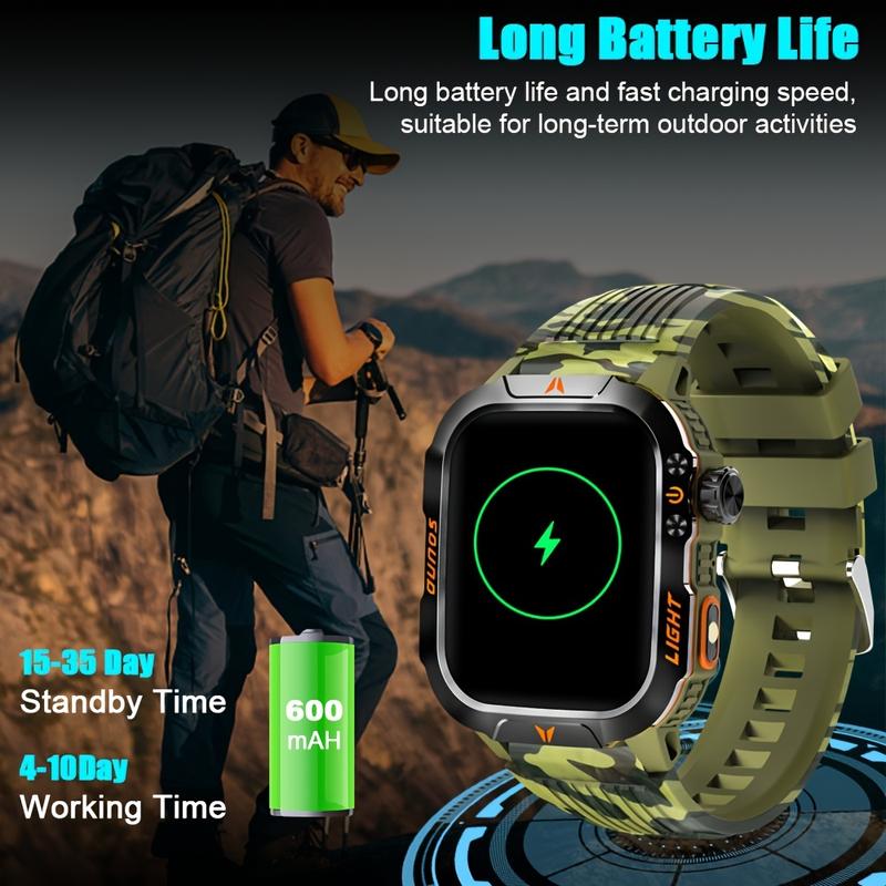 2024 Advanced Smart Fitness Watch - Activity & Fitness Tracker with 100+ Sports Modes, LED Altimeter, Barometer, 600mAh Battery, Multimedia Message Viewing, Weather Forecast, Pedometer, and Heart Rate Monitor for Android iPhone - Perfect Gift for Outdoor