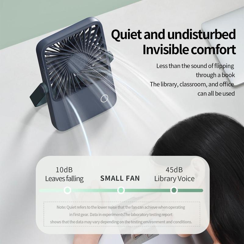 [Free! ship] Cooling Desk Fan 3 Speed Adjustable with 360 Tilt Folding Table Fan USB Rechargeable Desktop Fan, Summer Portable Fan, Strong Wind Small Personal Fan,  USB-C Corded Powered Mini Fan for Office Desktop Bedroom, Household Appliances