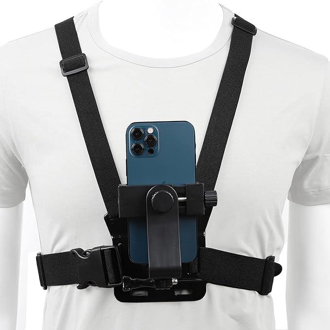 Mobile Phone Chest Mount Harness Strap Holder Cell Phone Clip Action Camera POV for Samsung iPhone Plus etc