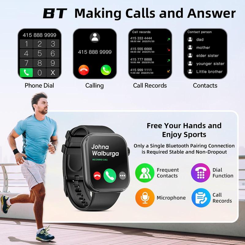 1.85 Inch Multifunctional Smart Watch, Fashion Digital Watch with HD Display & Pedometer, Sports Watch for Women & Men