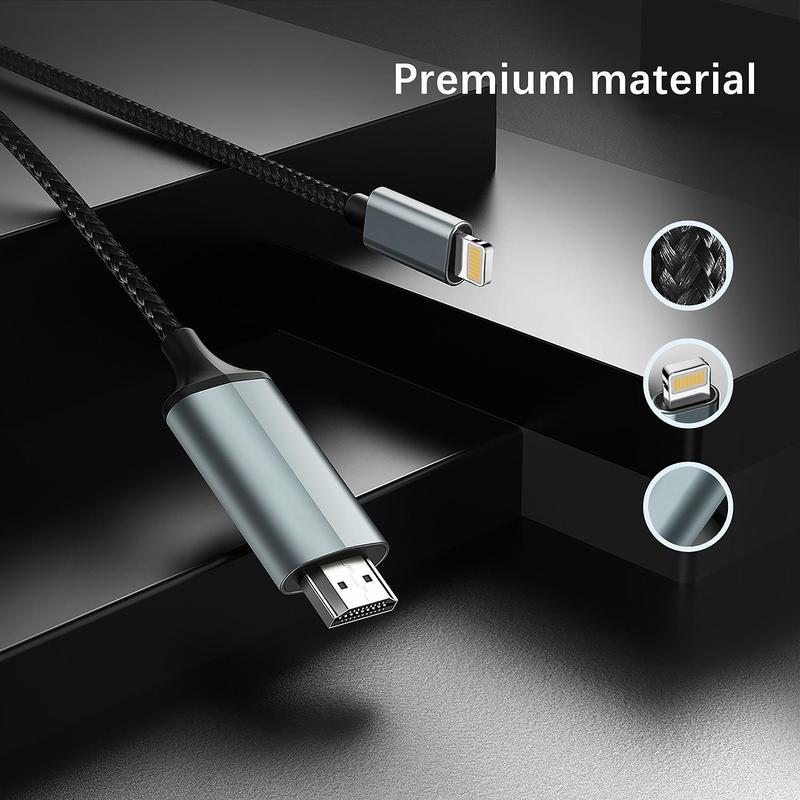 HDMI Adapter for iPhone to TV, 1080P HD Video Sync Screen Connector, Phone Accessories, HDMI Adapter HDMI Cable for iPhone to TV, Audio & Video Accessories