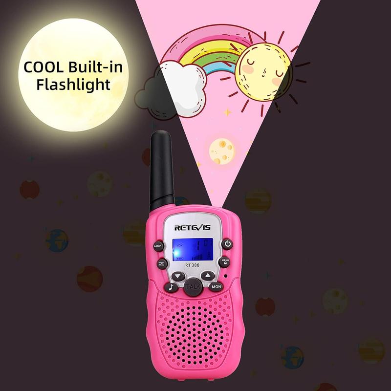 Walkie Talkies for , Toys Long Range 2 Way Radio, Walkie Talkie for Birthday Gifts Outdoor Camping Family Trip(Pink 1 Pair).Safety light Clear calls  Easy to operate   Christmas gift