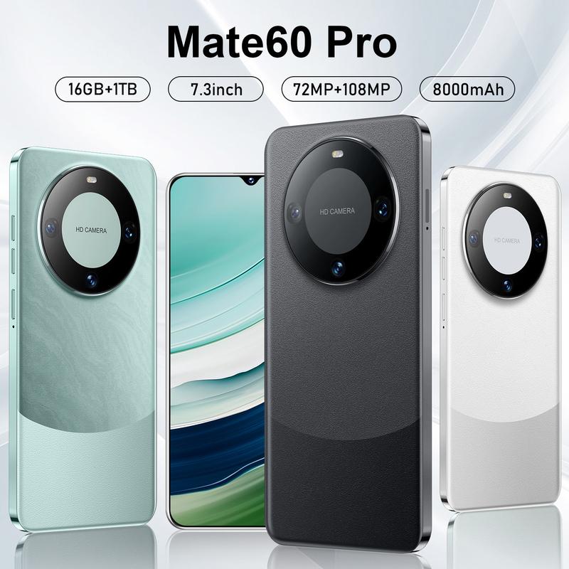 Mate60 Pro mobile phone 1 + 16GB 7.3 inch large screen Android smartphone 16GB + 1TB 8000mAh high definition pixels Cellphone