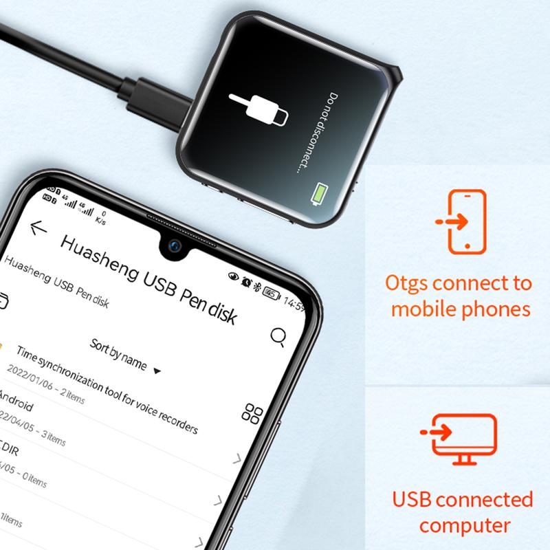Digital voice recorder  HD  - [Extended Hours of Battery Life] One-click recording and one-click saving, with external recorder for playback,  Sensitive recording, interviews, notes, meeting records, with screen recording equipment Audio Mobile  Adapter