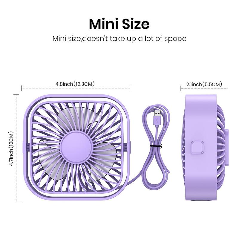 USB Powered Desk Fan for Summer, 360° Adjustable Angle Mini Fan, Portable 3 Wind Speeds Desktop Fan, Adjustment Table Fan For Home Office Car, Cooling Fan, Portable Fan