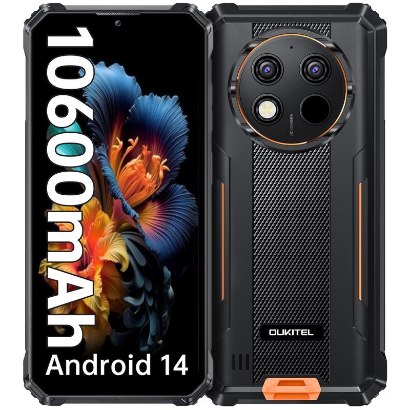 OUKITEL WP28S rugged mobile phone - Android 14, octa-core 16GB+ 128GB expandable 1TB, 10600mAh battery IP68 waterproof mobile phone, 6.52-inch screen, 4G dual SIM card, NFC, OTG, GPS (supports T-Mobile)