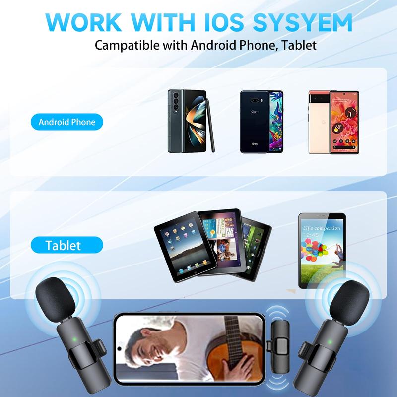 Portable Wireless Lavalier Microphone,The Smartphone Sound Upgrade: Lavalier Mic for Effortless Clarity Audio Charging