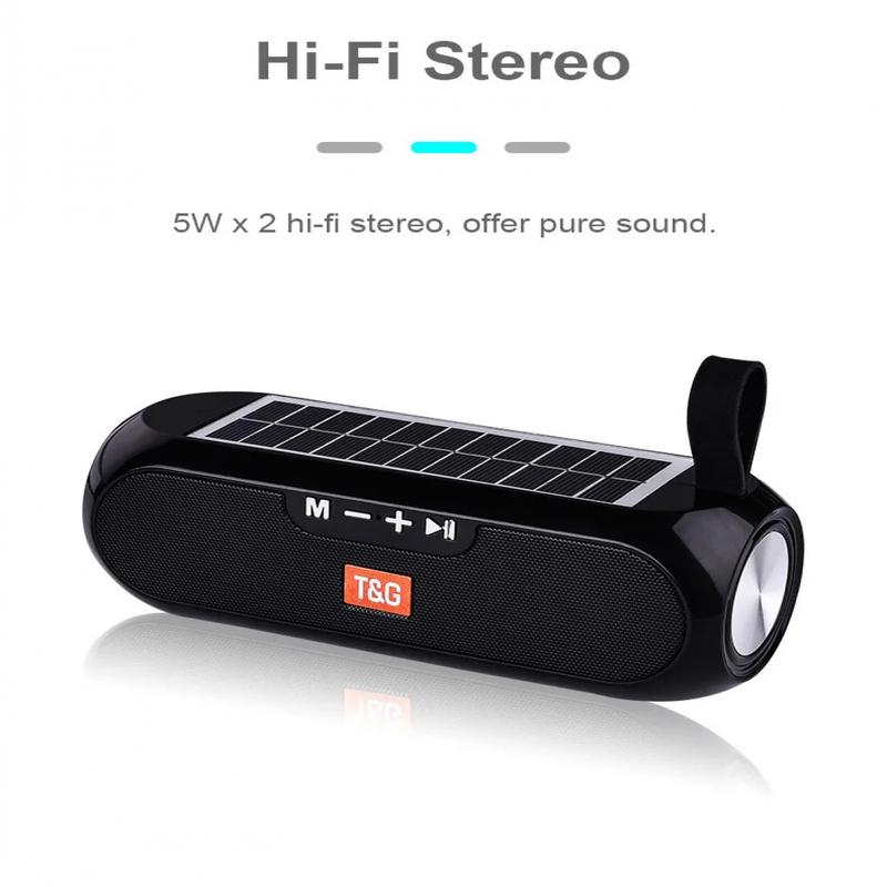 12000mAh Bluetooth Column Speaker Solar Power Bank Portable TWS Hifi Stereo Music Box Wireless Boombox Loudspeaker Outdoor Caixa De Som